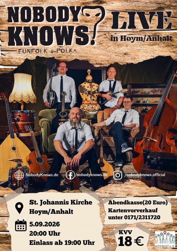 Bild vergr&ouml;&szlig;ern: Konzert mit Nobody Knows in Hoym