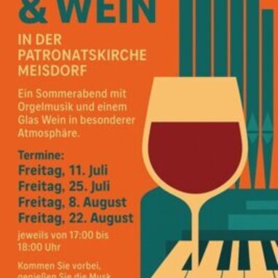 Veranstaltung Orgel und Wein in Patronatskirche in Meisdorf