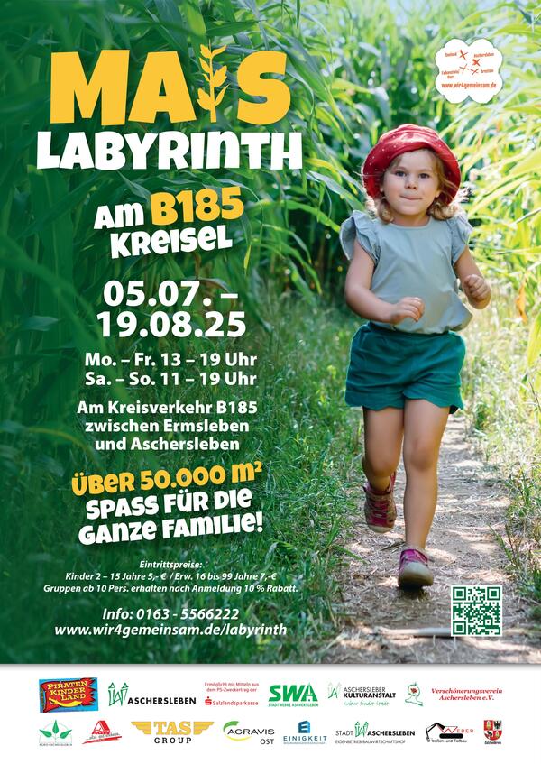 Bild vergrößern: Maislabyrinth mit Sponsoren