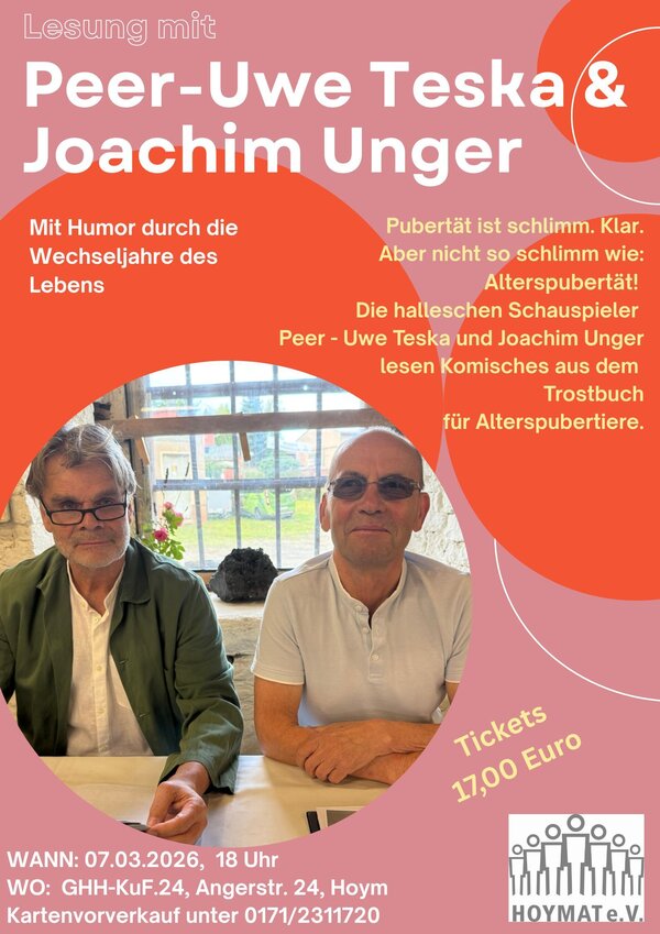 Bild vergr&ouml;&szlig;ern: Lesung in Hoym: Peer-Uwe Teska & Joachim Unger
