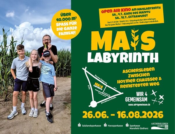 Maislabyrinth 2026 - "Wir4Gemeinsam" in Aschersleben
