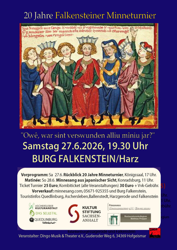 Bild vergr&ouml;&szlig;ern: Burg Falkenstein - Plakat 20 Jahre Minneturnier