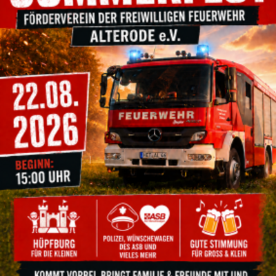 Sommerfest des Fördervereins der Freiwilligen Feuerwehr Alterode e. V.